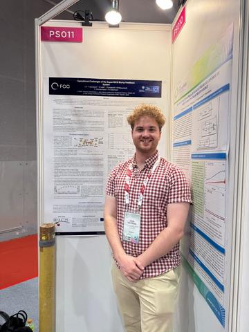 Jack Salvesen presenting his poster at IPAC 2025